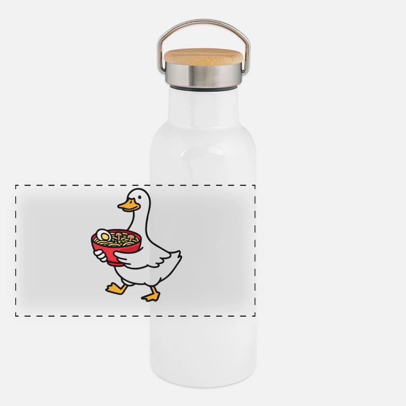 Le canard ramen dans un style cartoon Gourde isotherme avec bouchon en bambou