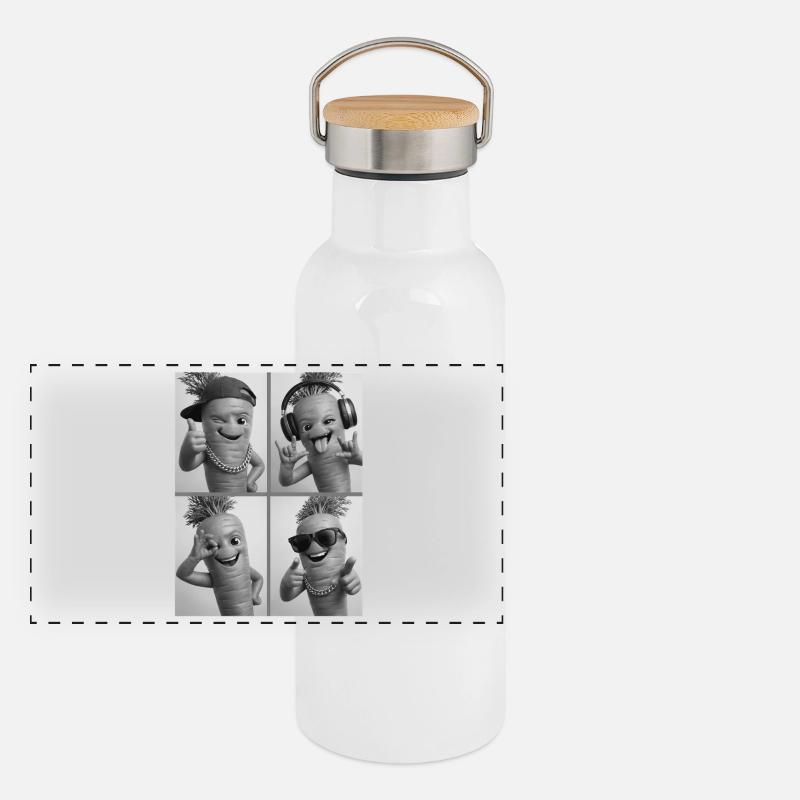 CARROT Panoramic Thermal Bottle with Bamboo Lid