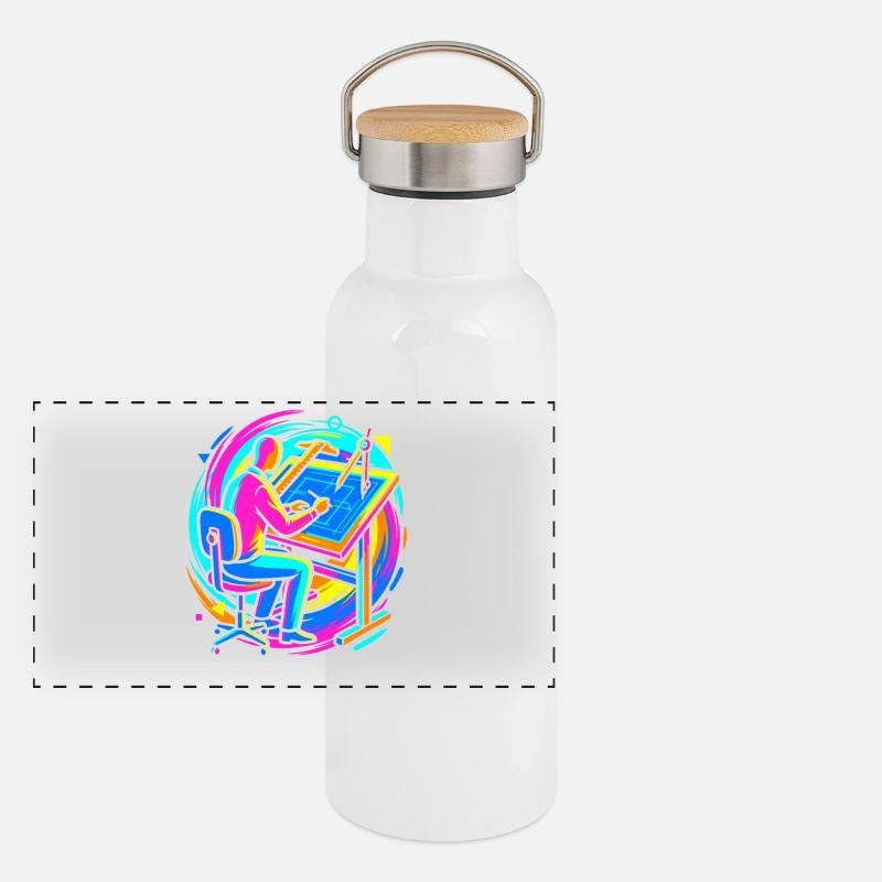 Panorama Thermosflasche mit Bambusdeckel