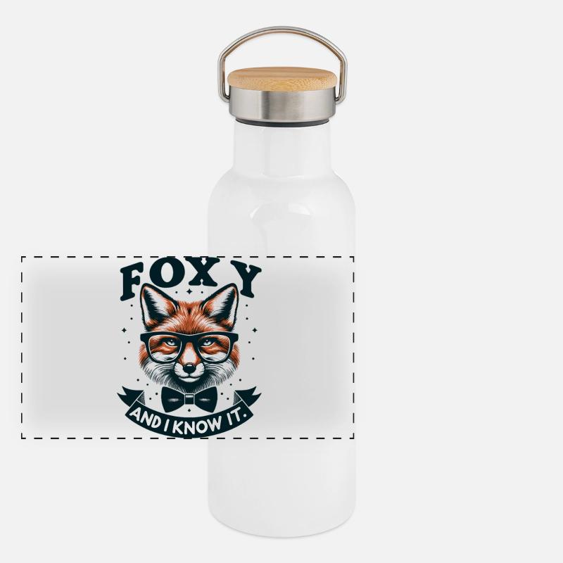 Nœud papillon Foxy Nerd Gourde isotherme avec bouchon en bambou