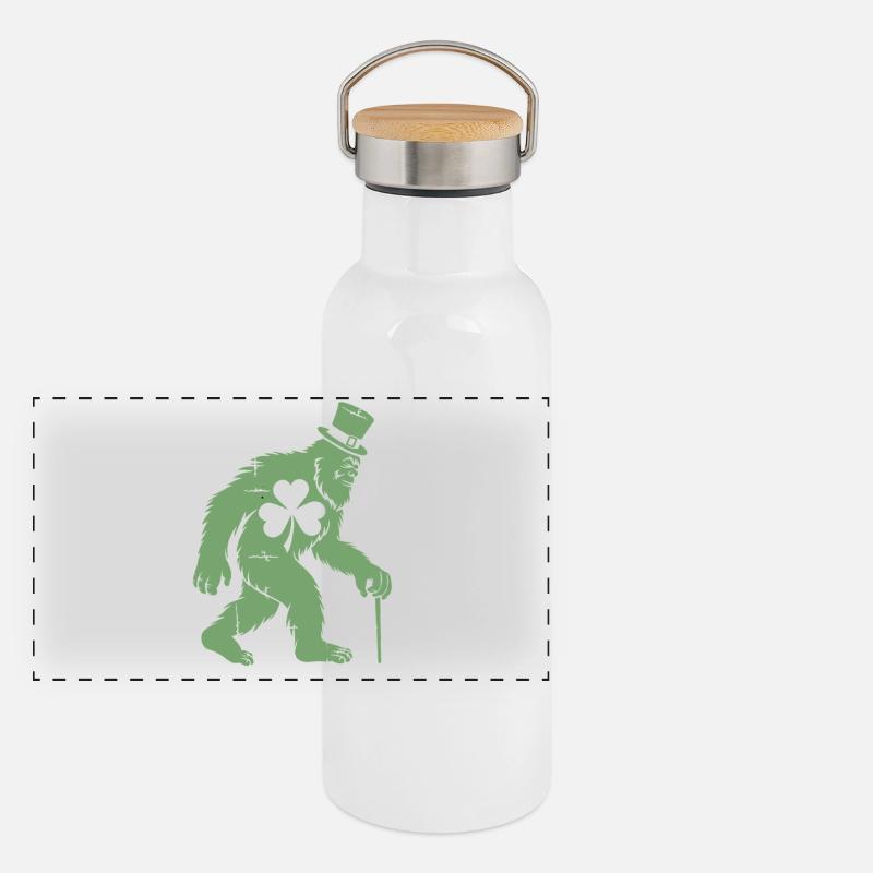 Sasquatch avec Shamrock Gourde isotherme avec bouchon en bambou