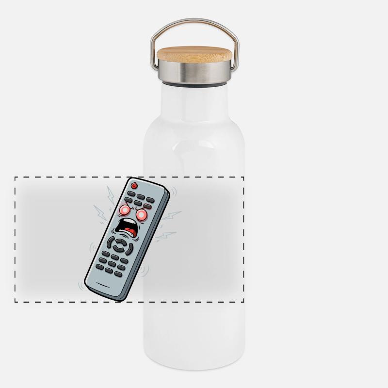 Screaming Remote Control Cartoon Panoramic Thermal Bottle with Bamboo Lid