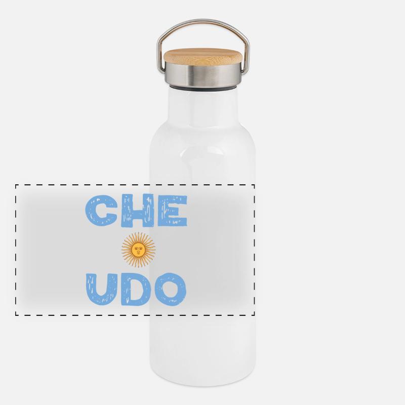 Che Boludo Argentina Vintage Typography Design Panorama Thermosflasche mit Bambusdeckel