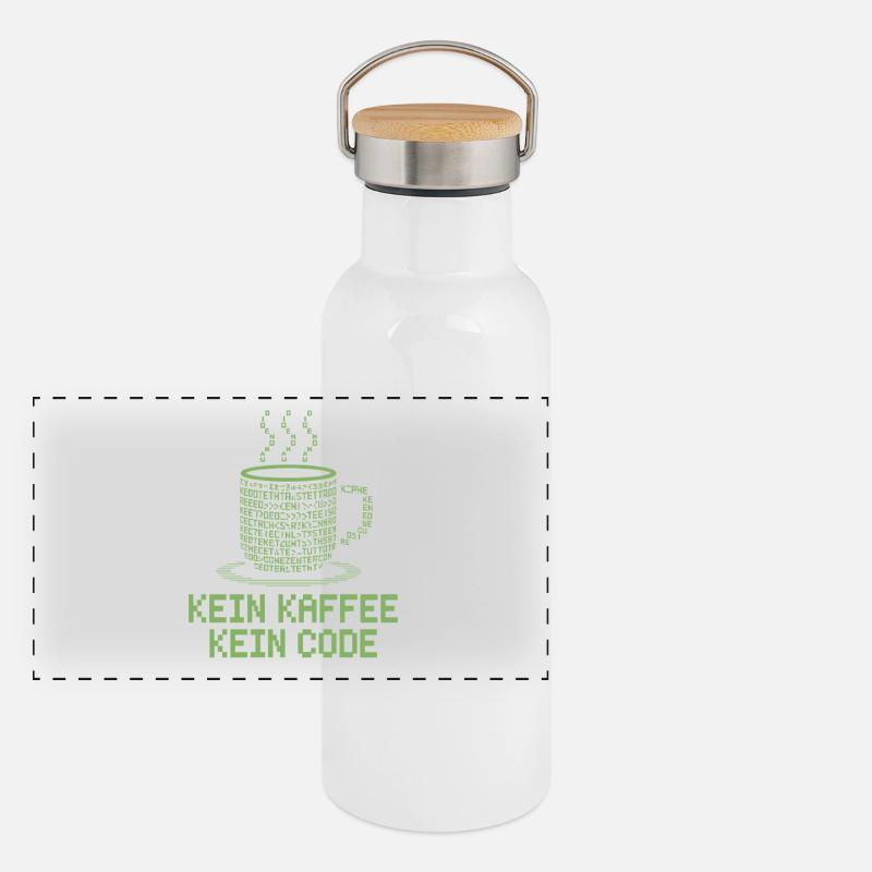 No Coffee No Code Programmer Computer Scientist Panoramic Thermal Bottle with Bamboo Lid
