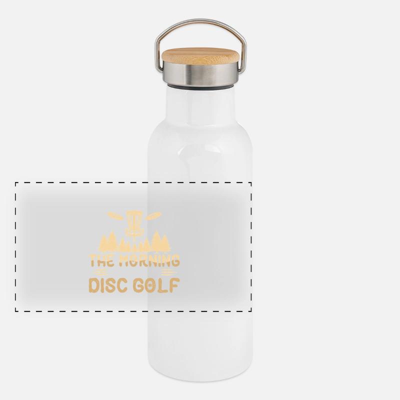 Disc Golf Geschenke Discgolf Panorama Thermosflasche mit Bambusdeckel