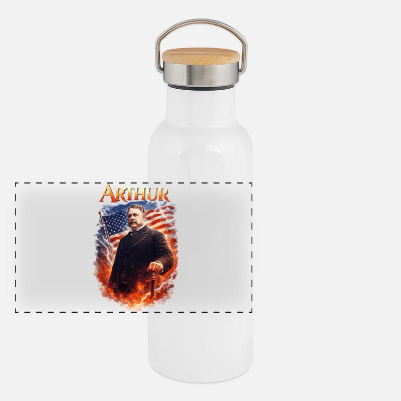 Arthur Patriotic Firestorm Panoramic Thermal Bottle with Bamboo Lid