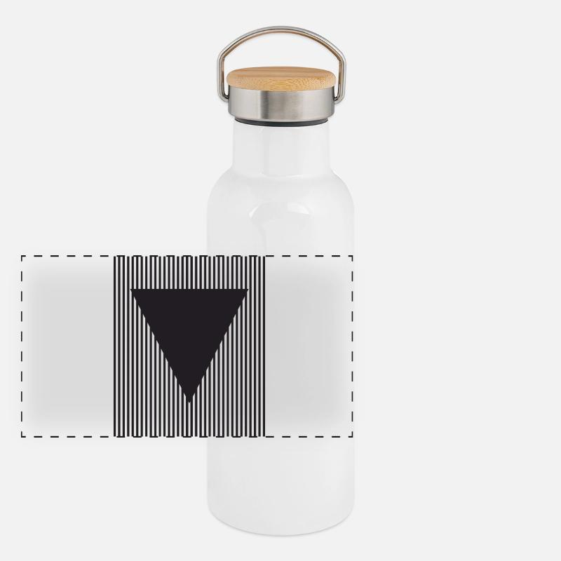 Triangle inversé sur champ rayé Gourde isotherme avec bouchon en bambou