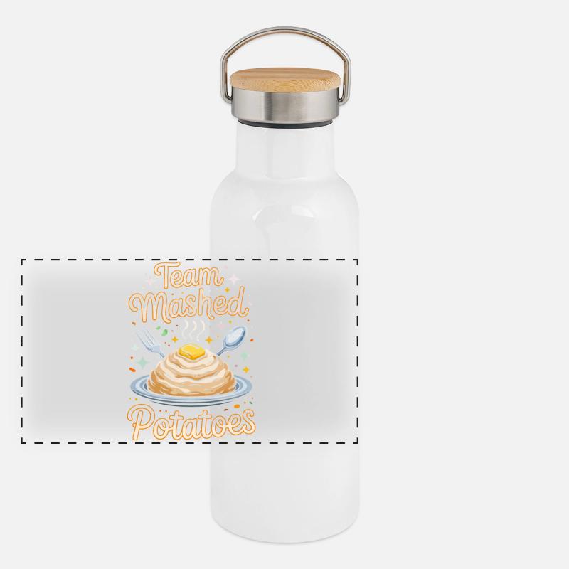 Team Mashed Potatoes Mash Design Panoramic Thermal Bottle with Bamboo Lid