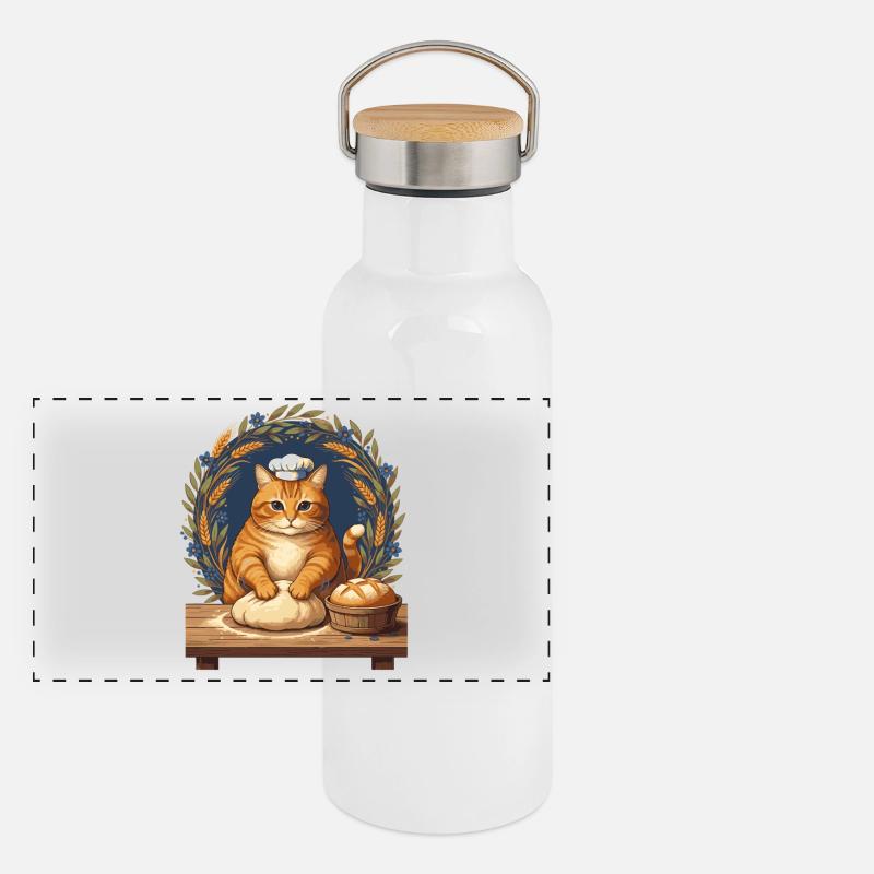 Sauerteigbrot Backbäcker Sauerteigstarter Panorama Thermosflasche mit Bambusdeckel