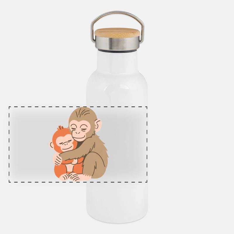 Hugging Monkey Duo Panoramic Thermal Bottle with Bamboo Lid