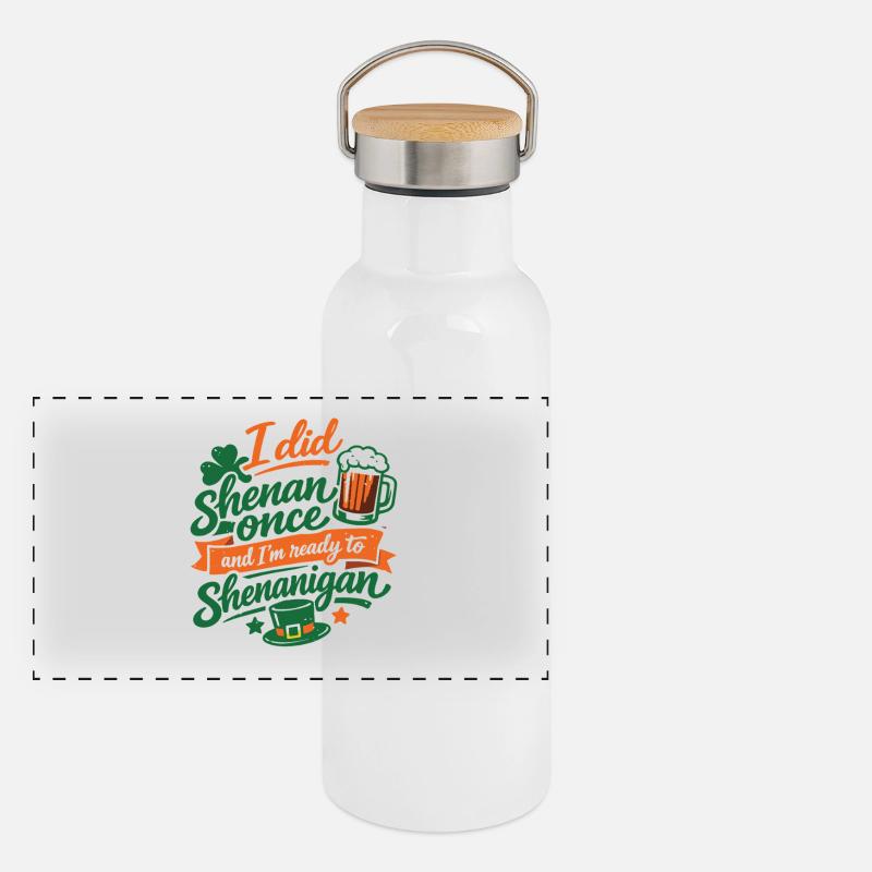 Ready vor Shenanigans | St. Patrick's Day Panorama Thermosflasche mit Bambusdeckel
