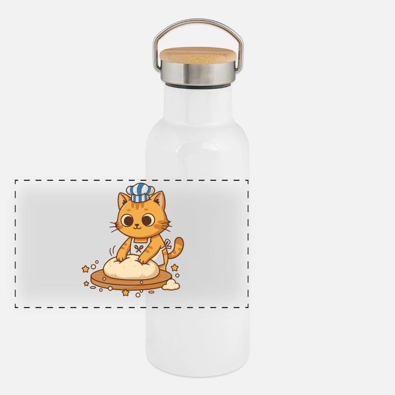 Sourdough Bread Baking Baker Sourdough Starter Jar Panorama Thermosflasche mit Bambusdeckel