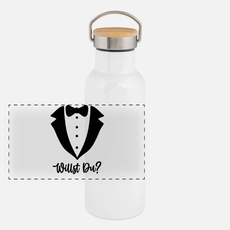 PROPOSEZ-VOUS une demande en mariage mariage Gourde isotherme avec bouchon en bambou