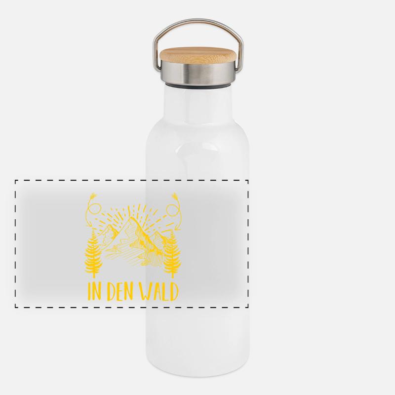 Jagd Jagen Waidmann Jäger Panorama Thermosflasche mit Bambusdeckel