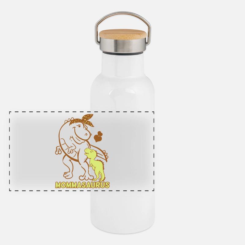 Mommasaurus : Maman et Bébé Dino Gourde isotherme avec bouchon en bambou