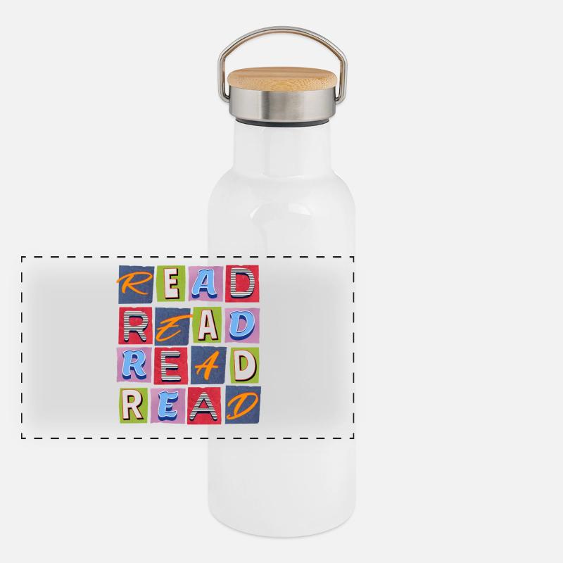 Read Design - Papierlook/Paperlook Panorama Thermosflasche mit Bambusdeckel