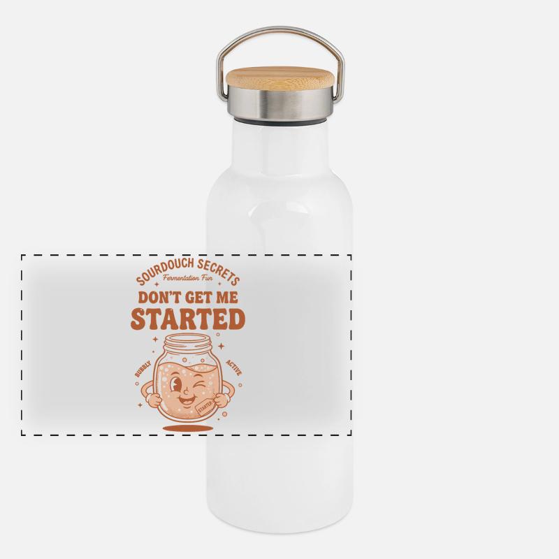 Sauerteigbrot Backer-Starter Panorama Thermosflasche mit Bambusdeckel