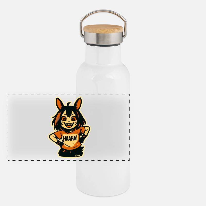 Mitternachts-Schalk-Wolfs-Sprite Panorama Thermosflasche mit Bambusdeckel