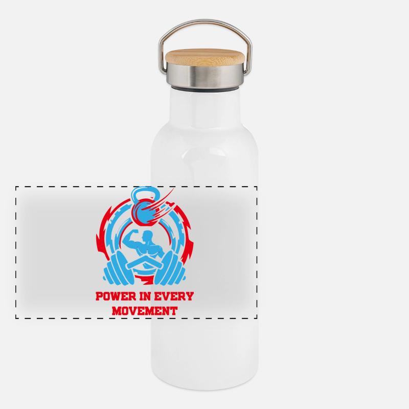 PowerInEveryMovement Panoramic Thermal Bottle with Bamboo Lid