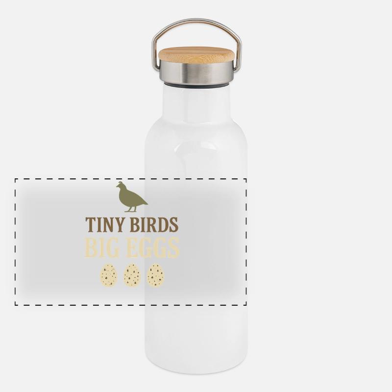 Quail Keeper Quail Farmer Backyard Quail Panoramic Thermal Bottle with Bamboo Lid
