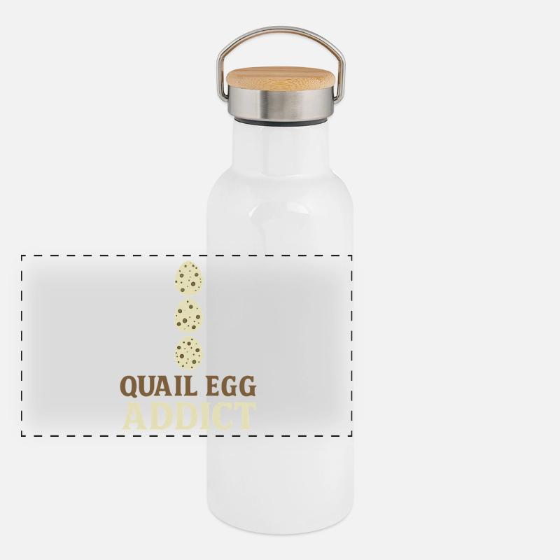 Quail Keeper Quail Farmer Backyard Quail Panoramic Thermal Bottle with Bamboo Lid