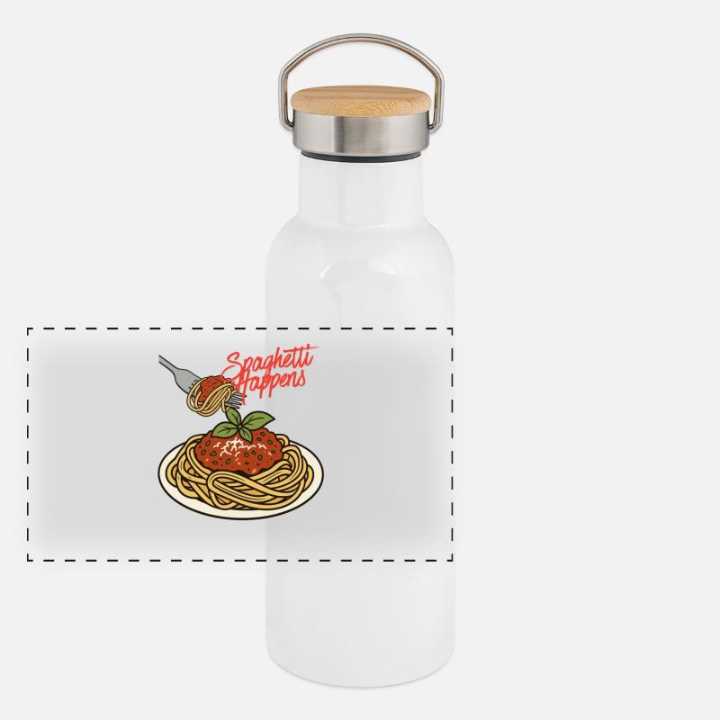 Spaghetti happens Panoramic Thermal Bottle with Bamboo Lid