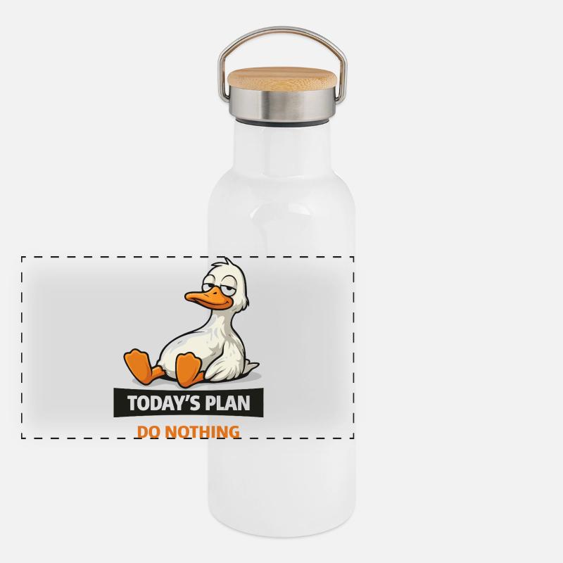 Plan du jour : Ne rien faire d’un canard Gourde isotherme avec bouchon en bambou