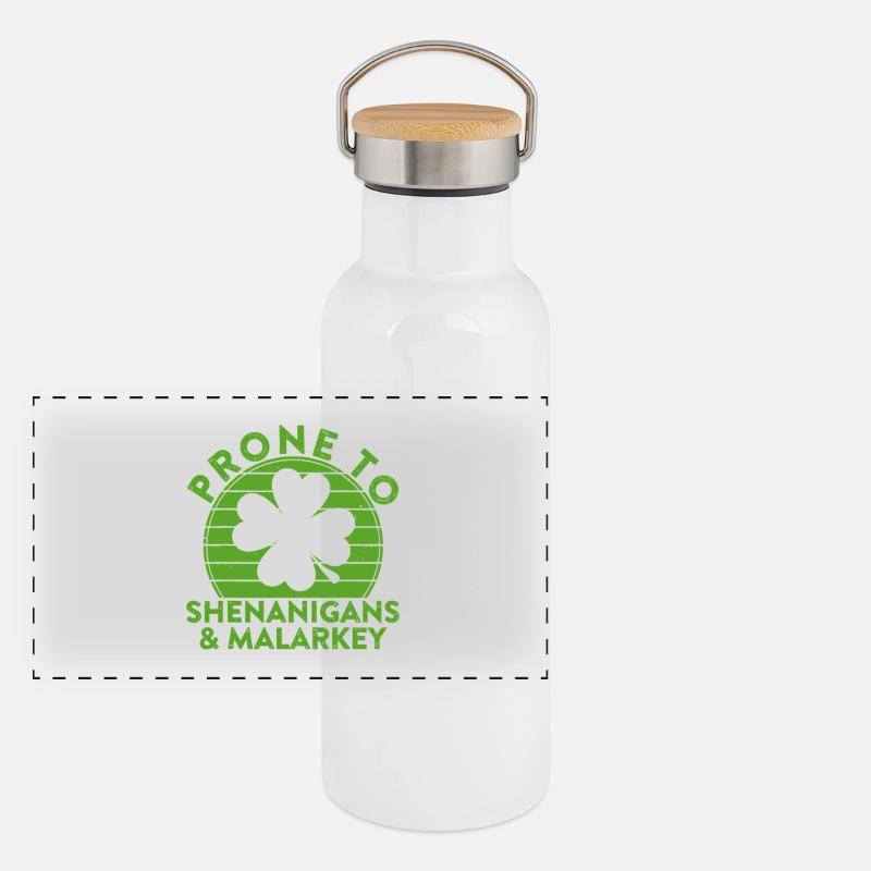 Shenanigans & Malarkey Shamrock Tee Panorama Thermosflasche mit Bambusdeckel