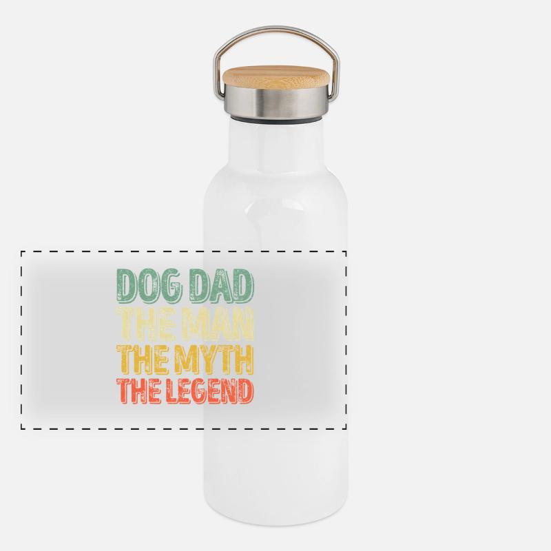 Dog Dad Legend Gradient Tee Gourde isotherme avec bouchon en bambou
