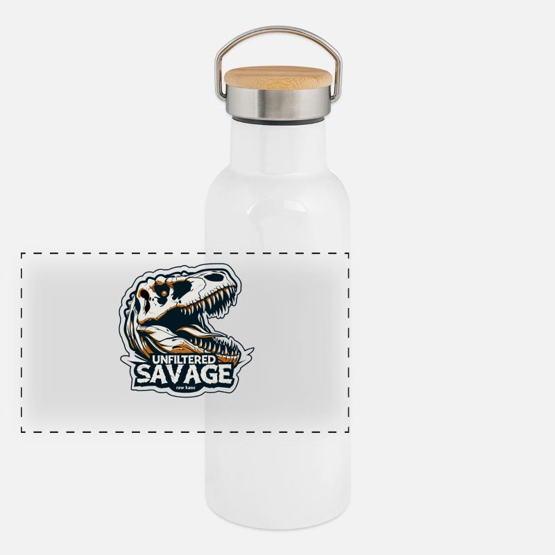 Unfiltered Savage Rex Skull Tee Panoramic Thermal Bottle with Bamboo Lid