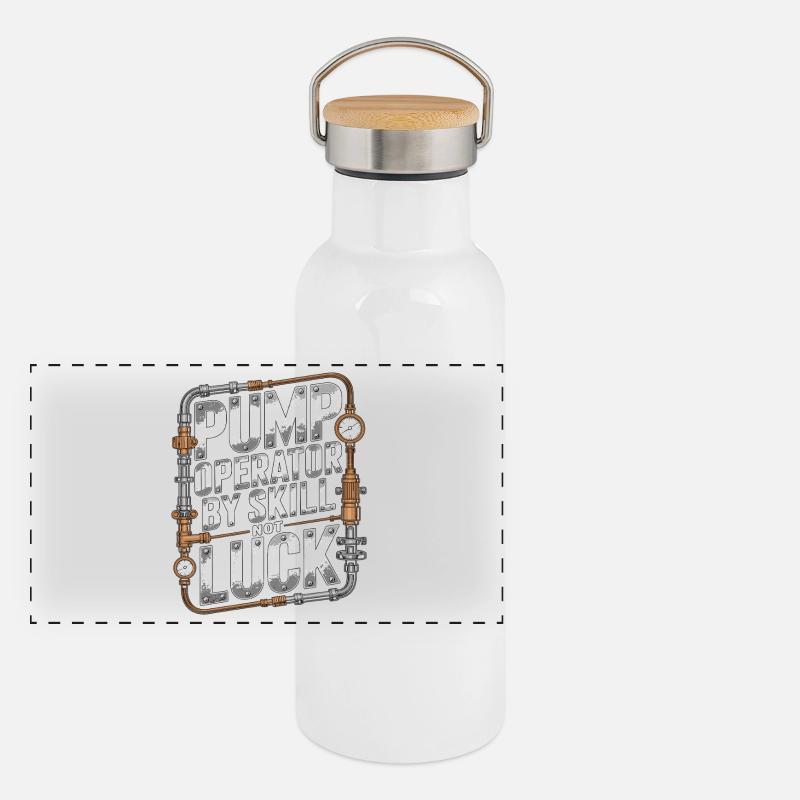 Fire Engineer Pump Operator By Fire Department Panoramic Thermal Bottle with Bamboo Lid