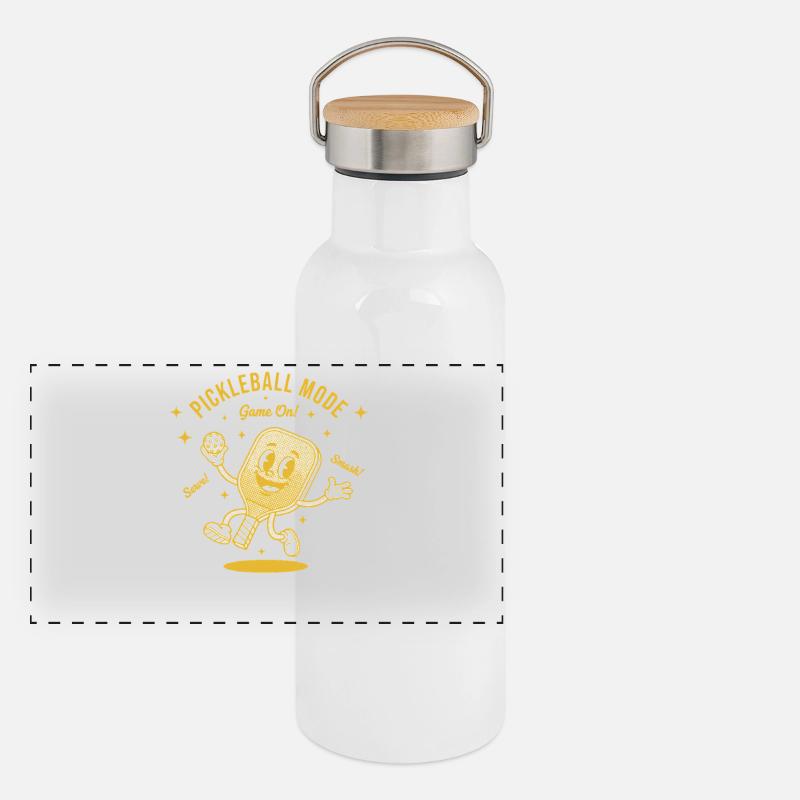 Pickleball Mode On Game Funny Player Love Panoramic Thermal Bottle with Bamboo Lid
