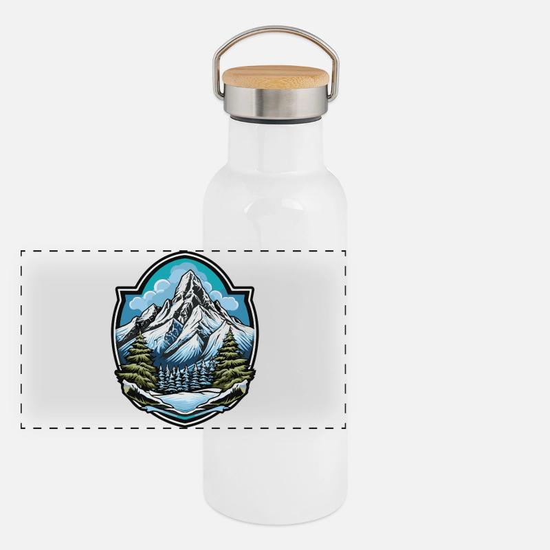 Mountains Panoramic Thermal Bottle with Bamboo Lid