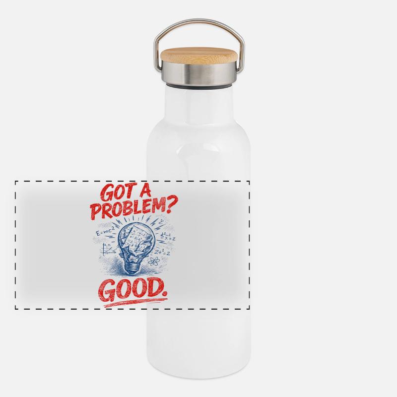Problem? Gut so | Mathelehrer Mathe Humor Panorama Thermosflasche mit Bambusdeckel