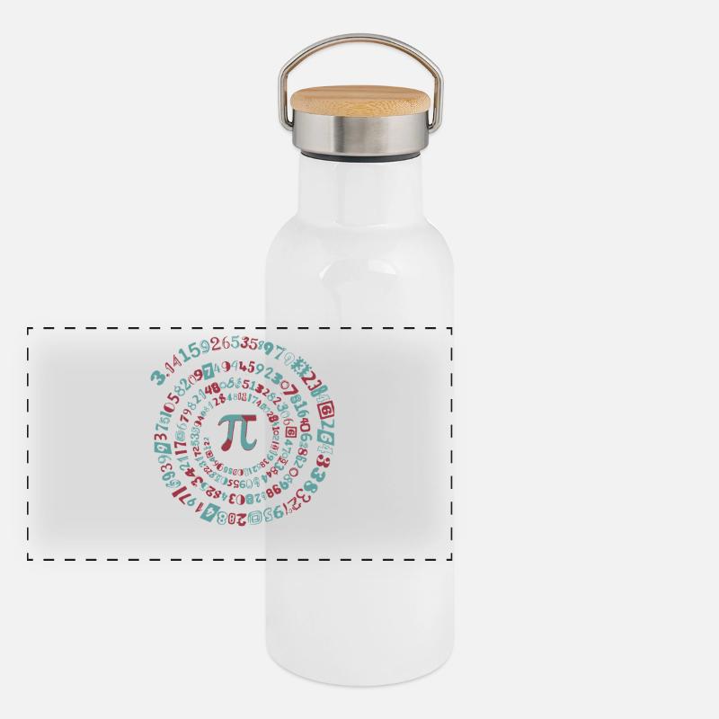 Pi - Mathematik Panorama Thermosflasche mit Bambusdeckel