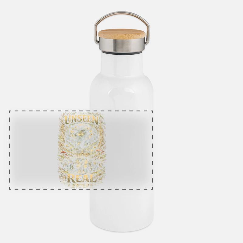 Fairycore Fee Gotisch Unseen But Real Panorama Thermosflasche mit Bambusdeckel