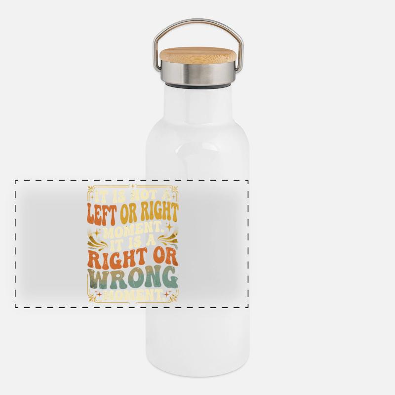 Right Wrong Moment Panoramic Thermal Bottle with Bamboo Lid