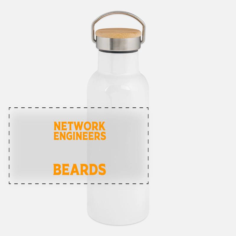 Netzwerk Informatiker Programmierer Admin Panorama Thermosflasche mit Bambusdeckel