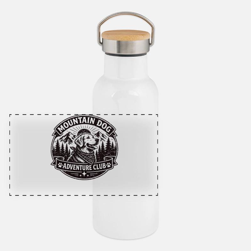 Conception du club d’aventure des chiens de montagne Gourde isotherme avec bouchon en bambou