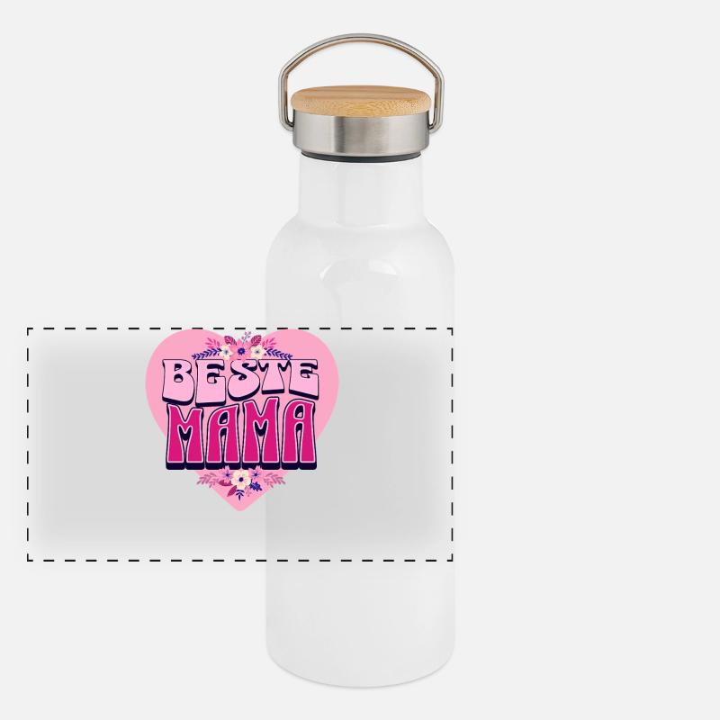Beste Mama – Perfektes Muttertagsgeschenk Panorama Thermosflasche mit Bambusdeckel