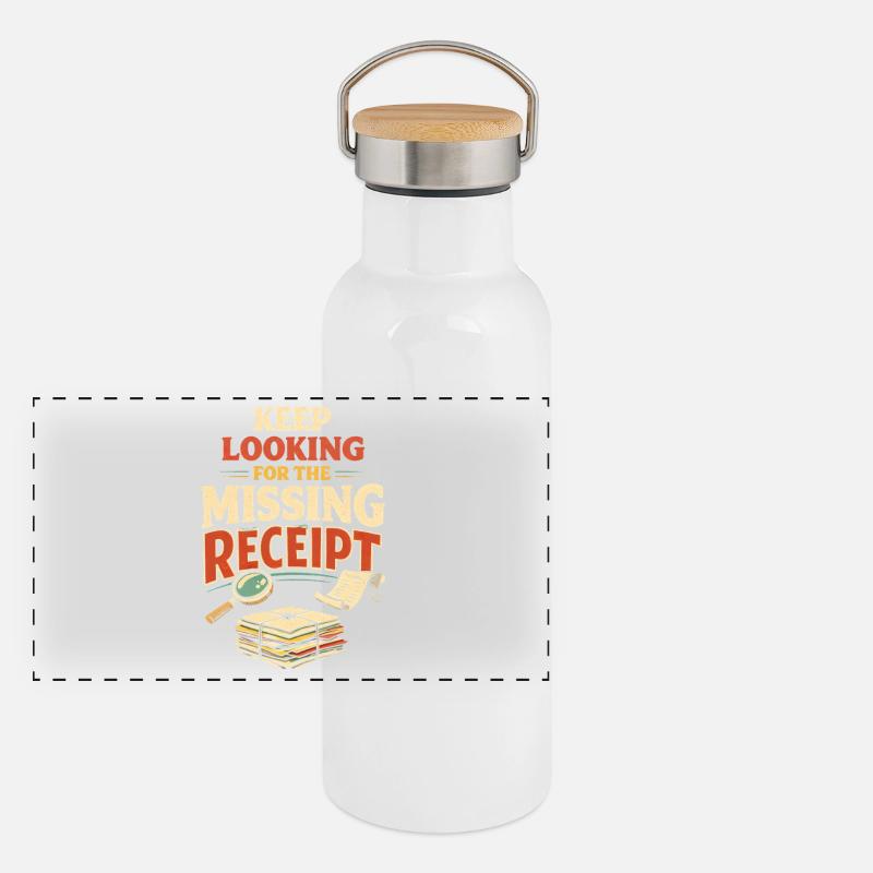 Missing evidence wanted | Tax Advisor Humor Panoramic Thermal Bottle with Bamboo Lid