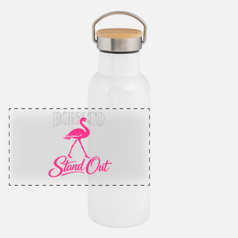 Flamingo Statement Panoramic Thermal Bottle with Bamboo Lid