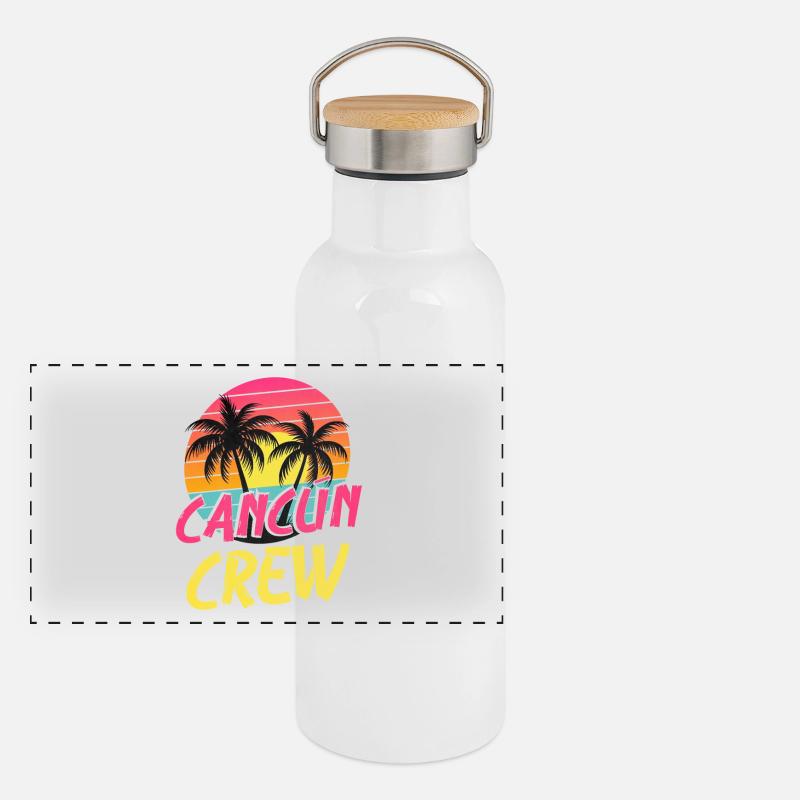 Cancun Crew Panoramic Thermal Bottle with Bamboo Lid