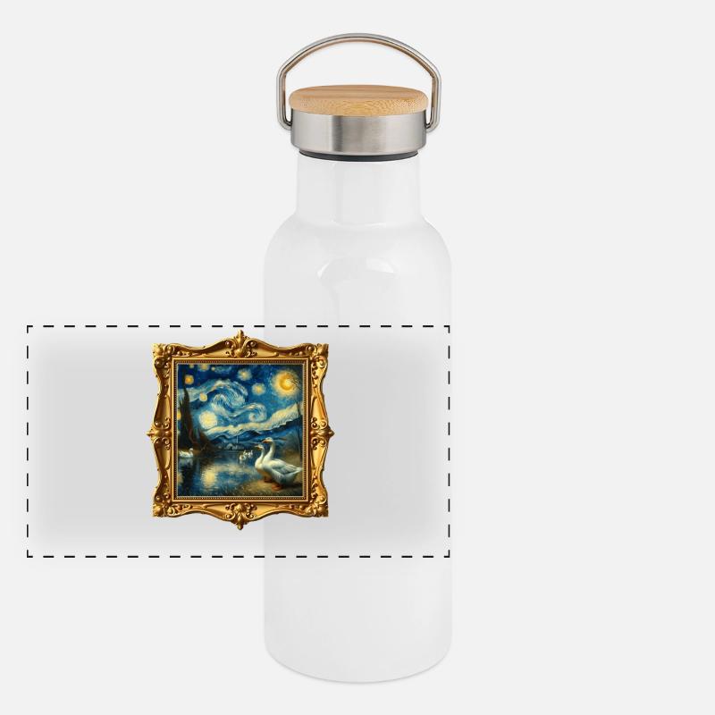 Emdengans Starry Night Panoramic Thermal Bottle with Bamboo Lid