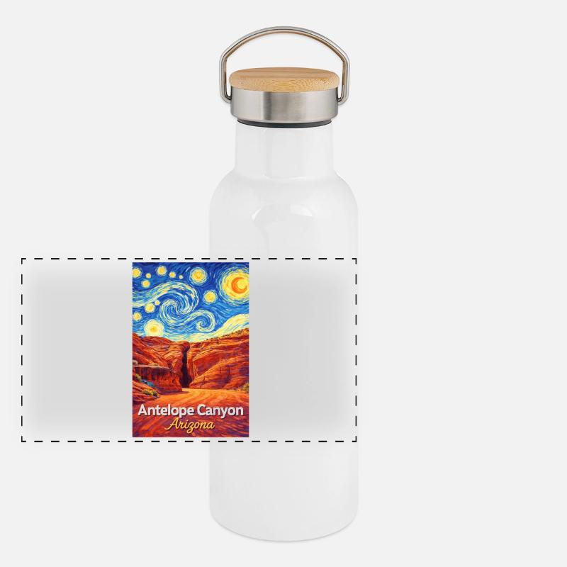 Antelope Canyon Arizona – Starry Night Panoramic Thermal Bottle with Bamboo Lid