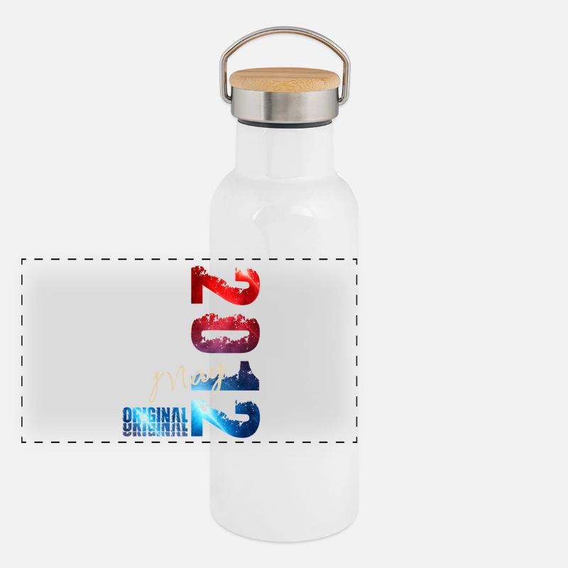 Cadeau d’anniversaire 14 Mari Original mai 2012 Gourde isotherme avec bouchon en bambou