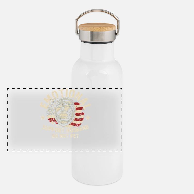 Drapeau émotionnel Gorilla USA Gourde isotherme avec bouchon en bambou