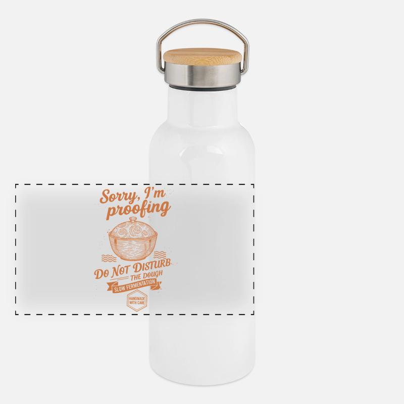 Sourdough Bread Baking Sorry Im Proofing Panoramic Thermal Bottle with Bamboo Lid