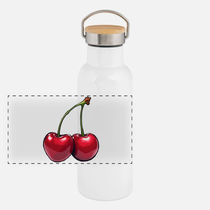 Cherries Panoramic Thermal Bottle with Bamboo Lid