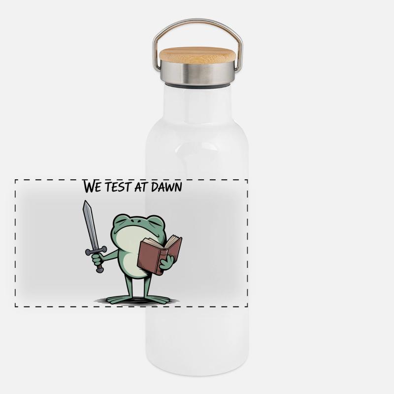 Wir testen beim Dawn Frog Knight Reading Panorama Thermosflasche mit Bambusdeckel